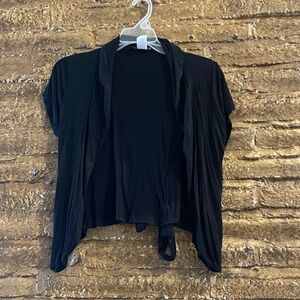 Black Open Front Cardigan